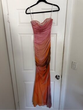 Retrofete | Dresses | Retrofete Pink Shimmer Knit Ribbed Annina Strapless Dress Xs